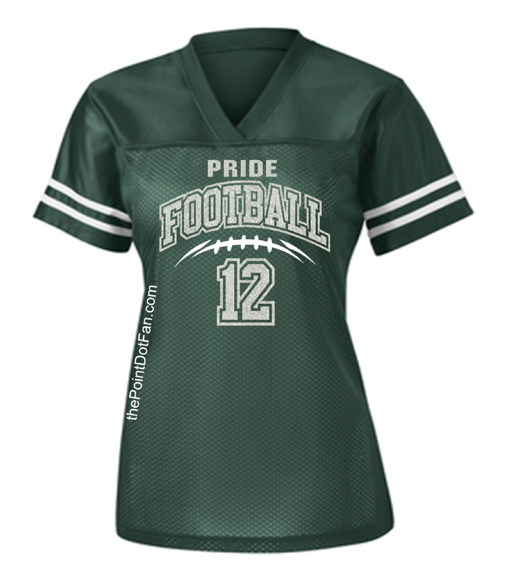 Custom Team Black Football Authentic Grass Green Mesh Jersey White