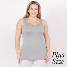 Load image into Gallery viewer, Plus Size Long Waist One Size Fits Tank Top - Grey