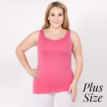 Load image into Gallery viewer, Plus Size Long Waist One Size Fits Tank Top - Hot Pink