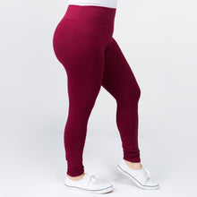 Load image into Gallery viewer, Plus Size Peach Skin 3in Waist Legging - Burgundy