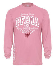 Load image into Gallery viewer, PFPMA Southern Region Cancer Ass. Walk Badger Performance Long Sleeve Pink Tee