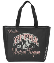 Load image into Gallery viewer, PFPMA Western Region Zipper Tote - Rose Gold In Diamond Silver