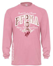 Load image into Gallery viewer, PFPMA South Central Region Cancer Ass. Walk Badger Performance Long Sleeve Pink Tee