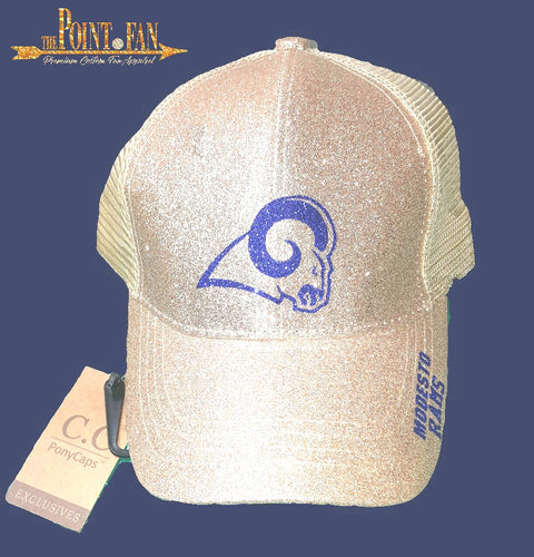 Modesto Rams CC Glitter Ponytail Cap