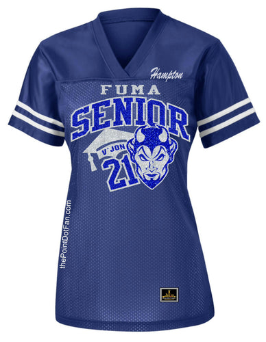 FUMA Senior Mom Football Jersey - Royal Blue / S - Royal Blue / M - Royal Blue / L - Royal Blue / XL - Royal Blue / 2X - Royal Blue / 3X - Royal Blue / 4X