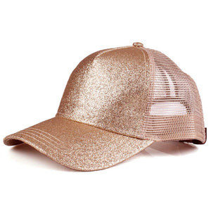 Youth's CC Glitter High PonyTail Cap - Rose Gold