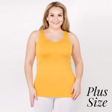 Load image into Gallery viewer, Plus Size Long Waist One Size Fits Tank Top - Gold