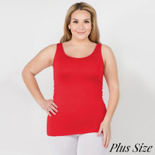 Load image into Gallery viewer, Plus Size Long Waist One Size Fits Tank Top - Red