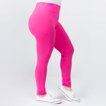 Plus Size Peach Skin 3in Waist Legging - Hot Pink