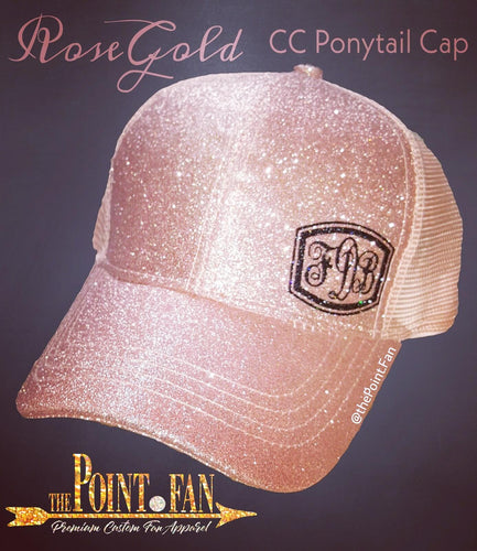 CC Glitter Monogram High PonyTail Cap