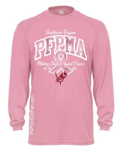 PFPMA Southern Region Cancer Ass. Walk Badger Performance Long Sleeve Pink Tee