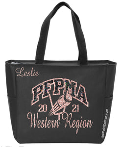 PFPMA Western Region Zipper Tote - Diamond Black on Rose Gold