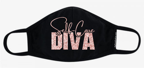 Self Care Extra Diva Cotton Adult Mask - Rose Gold Glitter