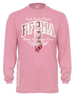 PFPMA South Central Region Cancer Ass. Walk Badger Performance Long Sleeve Pink Tee